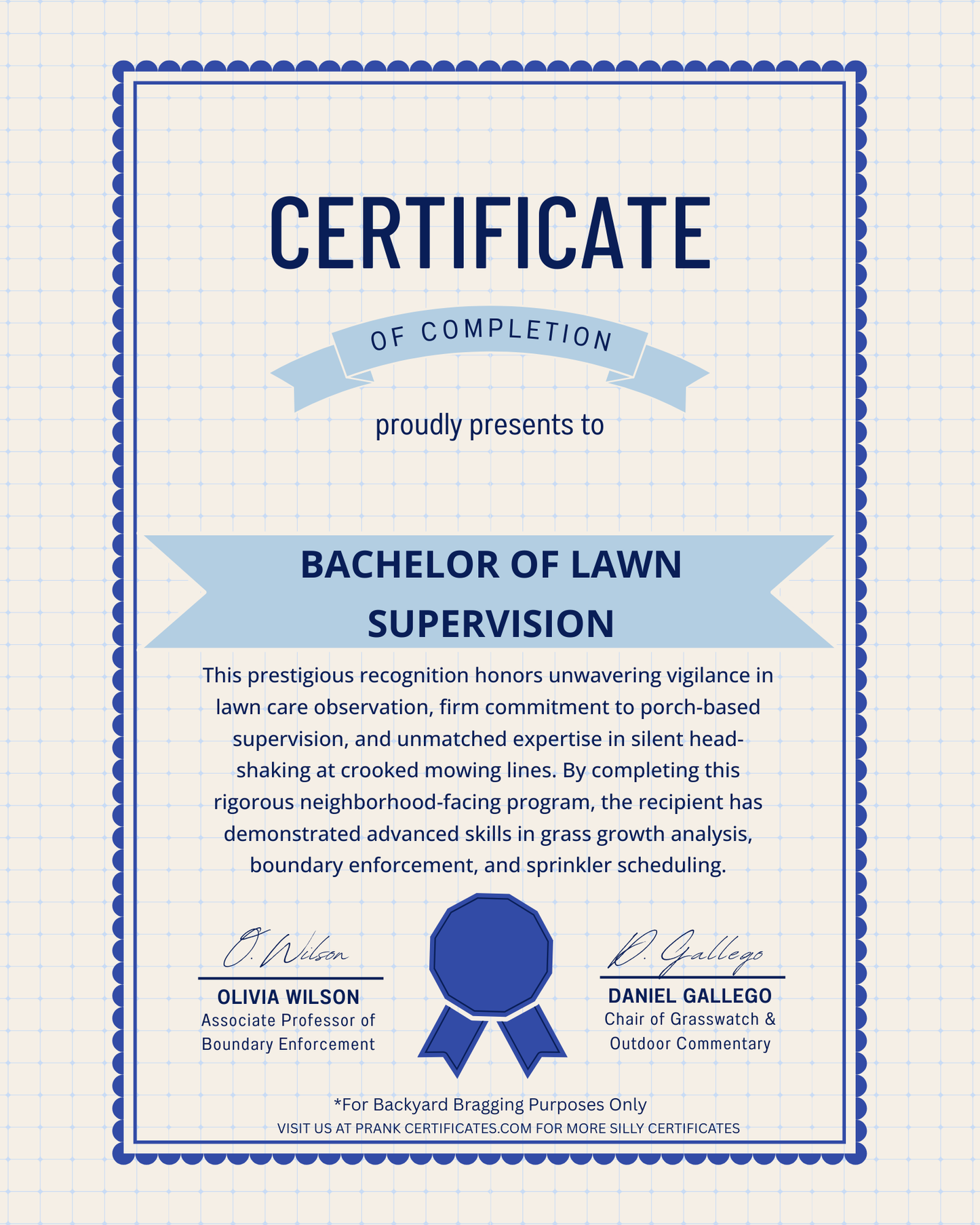 Bachelor of Lawn Supervision