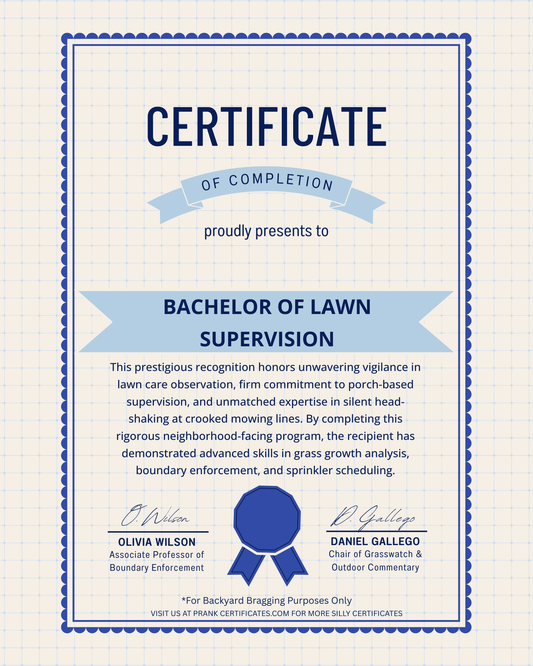 Bachelor of Lawn Supervision