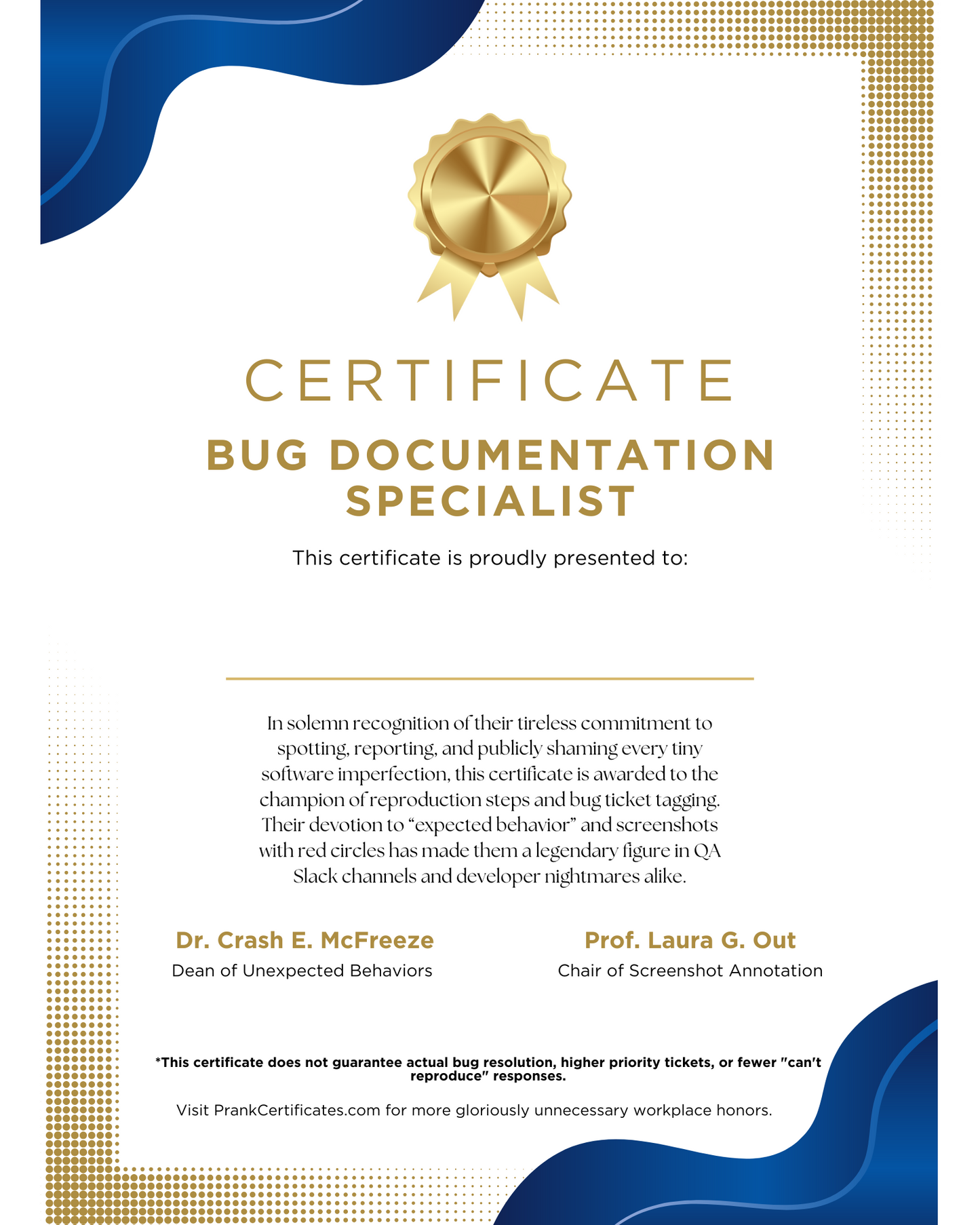 Bug Documentation Specialist