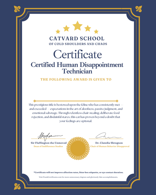 Certified Human Disappointment Technician (For Pets)