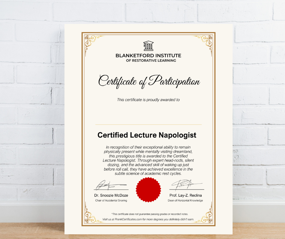 Certified Lecture Napologist