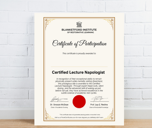 Certified Lecture Napologist