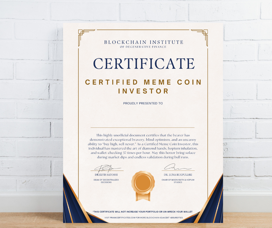 Certified Meme Coin Investor