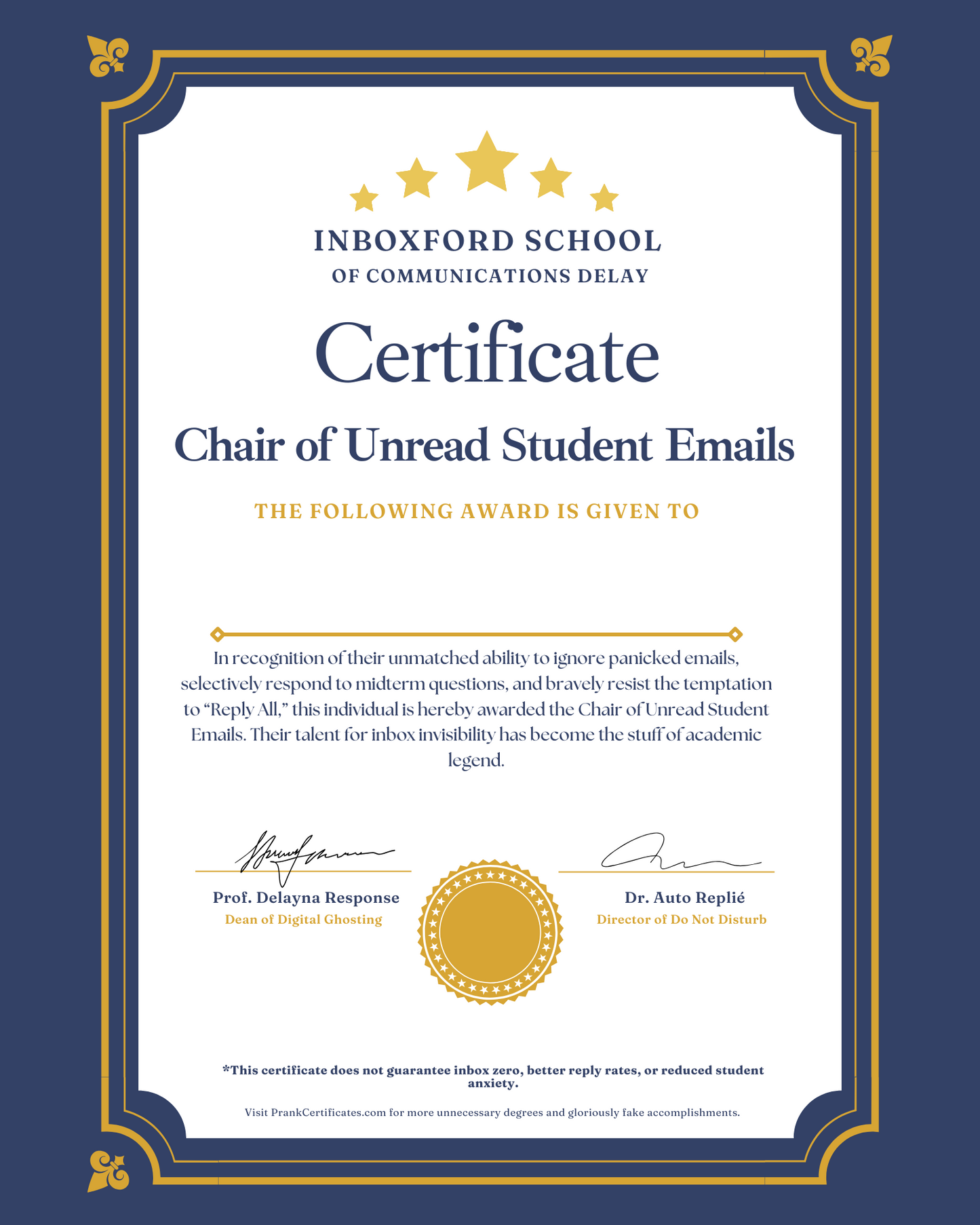 Chair of Unread Student Emails