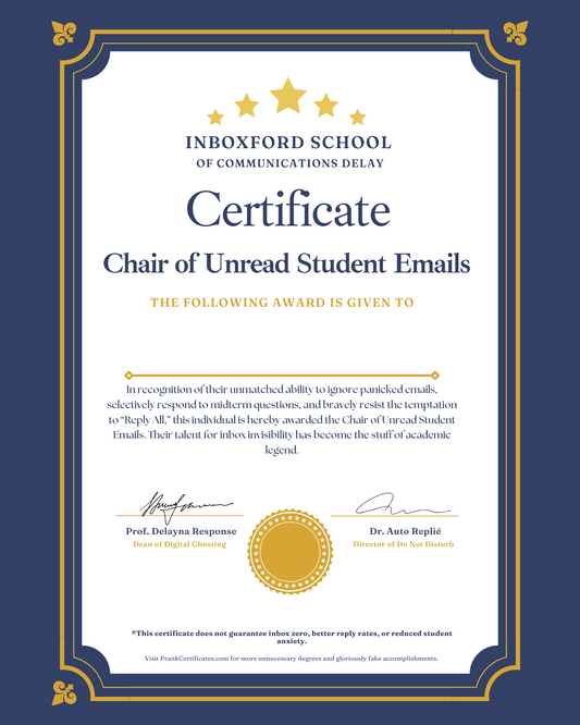 Chair of Unread Student Emails