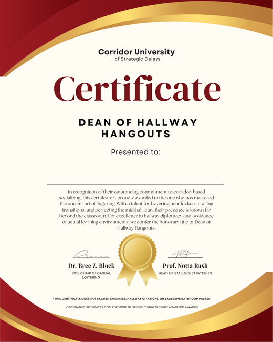 Dean of Hallway Hangouts