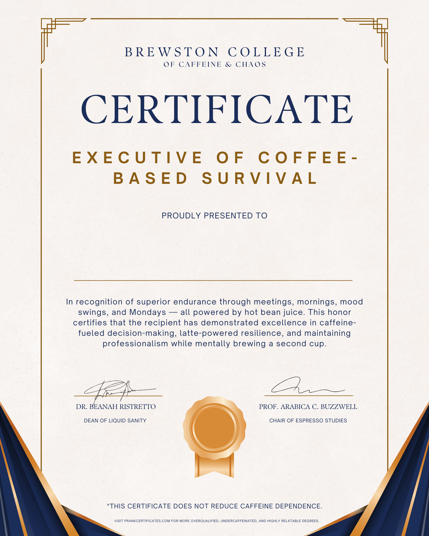 Executive of Coffee-Based Survival