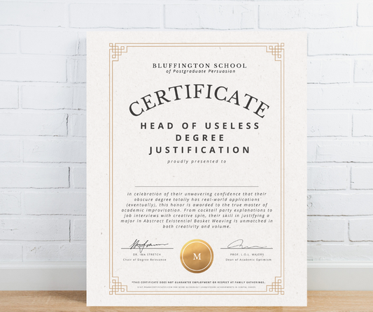 Head of Useless Degree Justification