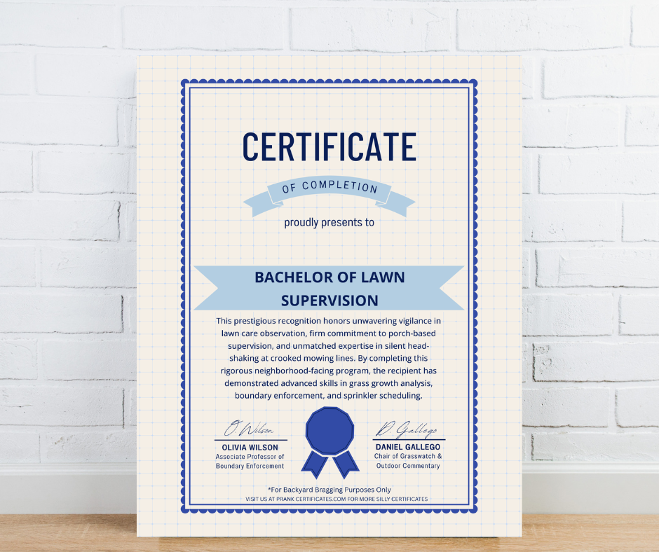 Bachelor of Lawn Supervision