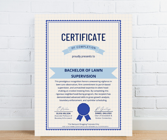 Bachelor of Lawn Supervision