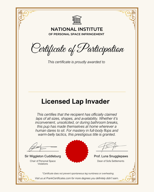 Licensed Lap Invader (For Pets)