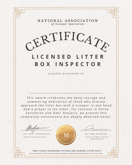Licensed Litter Box Inspector