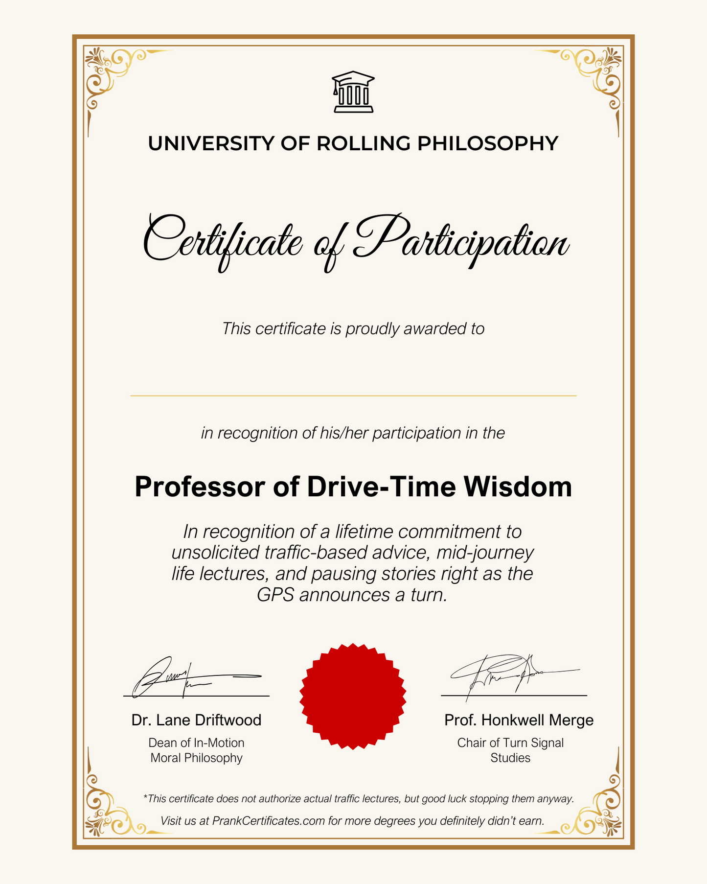 Professor of Drive-Time Wisdom