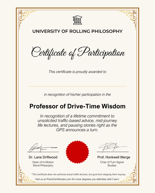 Professor of Drive-Time Wisdom