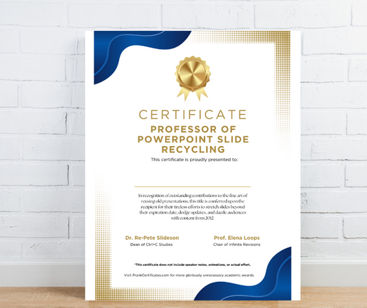 Professor of PowerPoint Slide Recycling