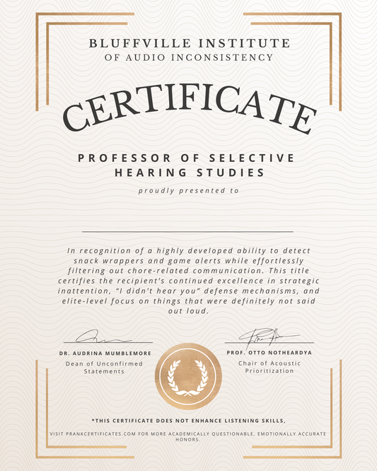 Professor of Selective Hearing Studies
