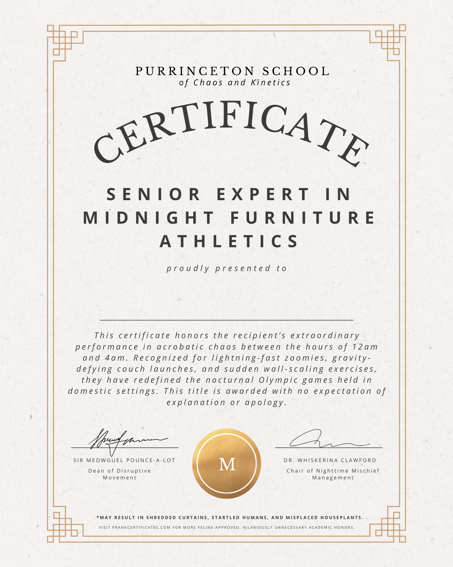 Senior Expert in Midnight Furniture Athletics (For Pets)