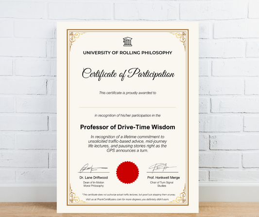 Professor of Drive-Time Wisdom