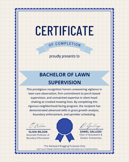 Bachelor of Lawn Supervision