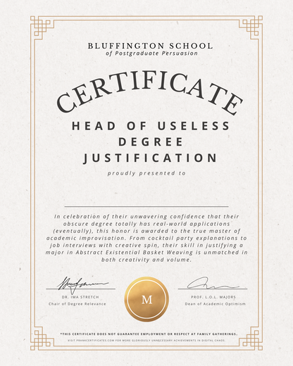Head of Useless Degree Justification